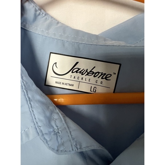 Jawbone Tackle Co Shirt Mens Large Blue Nylon Lighweight Vented Fishing - Picture 2 of 3